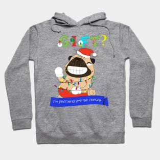 Pugs love X'Mas just for the turkey Hoodie